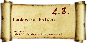 Lenkovics Balázs névjegykártya
