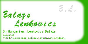 balazs lenkovics business card